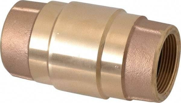Strataflo - 1-1/2" Brass Check Valve - Inline, FNPT x FNPT, 200 WOG - USA Tool & Supply