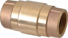 Strataflo - 1-1/2" Brass Check Valve - Inline, FNPT x FNPT, 200 WOG - USA Tool & Supply