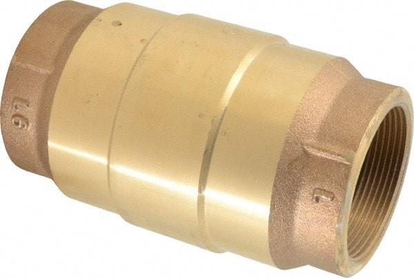 Strataflo - 2" Brass Check Valve - Inline, FNPT x FNPT, 200 WOG - USA Tool & Supply