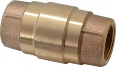 Strataflo - 1" Brass Check Valve - Inline, FNPT x FNPT, 200 WOG - USA Tool & Supply