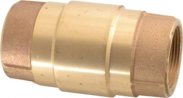 Strataflo - 1-1/2" Brass Check Valve - Inline, FNPT x FNPT, 200 WOG - USA Tool & Supply