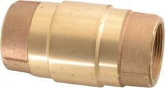 Strataflo - 1-1/2" Brass Check Valve - Inline, FNPT x FNPT, 200 WOG - USA Tool & Supply