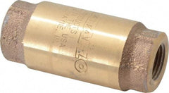 Strataflo - 3/8" Brass Check Valve - Inline, FNPT x FNPT, 400 WOG - USA Tool & Supply