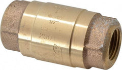 Strataflo - 1/2" Brass Check Valve - Inline, FNPT x FNPT, 400 WOG - USA Tool & Supply