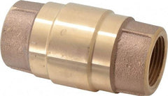 Strataflo - 1" Brass Check Valve - Inline, FNPT x FNPT, 400 WOG - USA Tool & Supply