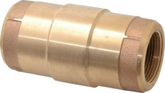 Strataflo - 1-1/4" Brass Check Valve - Inline, FNPT x FNPT, 400 WOG - USA Tool & Supply