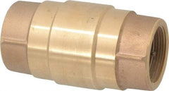 Strataflo - 1-1/2" Brass Check Valve - Inline, FNPT x FNPT, 400 WOG - USA Tool & Supply