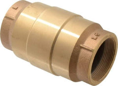 Strataflo - 2" Brass Check Valve - Inline, FNPT x FNPT, 400 WOG - USA Tool & Supply