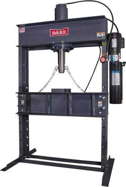 Dake - 50 Ton Hydraulic Shop Press - 16 Inch Stroke, 2 HP, Single Phase - USA Tool & Supply