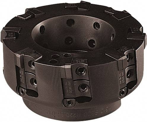 Seco - 5 Inserts, 80mm Cut Diam, 27mm Arbor Diam, 14mm Max Depth of Cut, Indexable Square-Shoulder Face Mill - 90° Lead Angle, 63mm High, TNGN 1604 Insert Compatibility - USA Tool & Supply