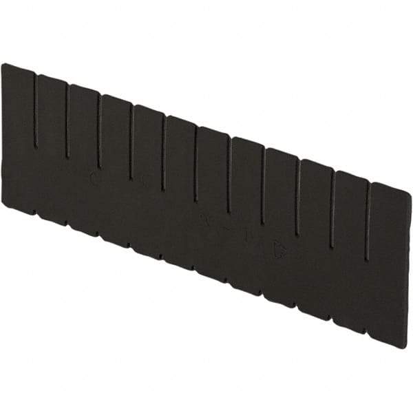 LEWISBins+ - 4-3/8" High, Black Bin Divider - Use with DC2050, Long Side Measures 4.4" Tall - USA Tool & Supply