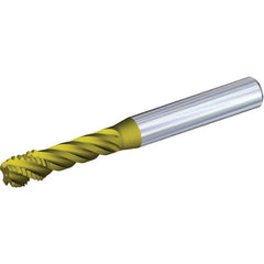 Kennametal - M8x1.25 Metric 3 Flute 6HX Modified Bottoming Spiral Flute Tap - Solid Carbide, TiAlN Finish, 80mm OAL, Right Hand Flute, Right Hand Thread, Series T331 - USA Tool & Supply