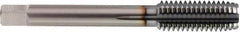 OSG - M20x2.50 Metric Coarse 6 Flute TiCN Finish Solid Carbide Straight Flute Machine Tap - Modified Bottoming, Right Hand Thread, 100mm OAL, 48mm Thread Length, H4 Limit, Oversize - Exact Industrial Supply