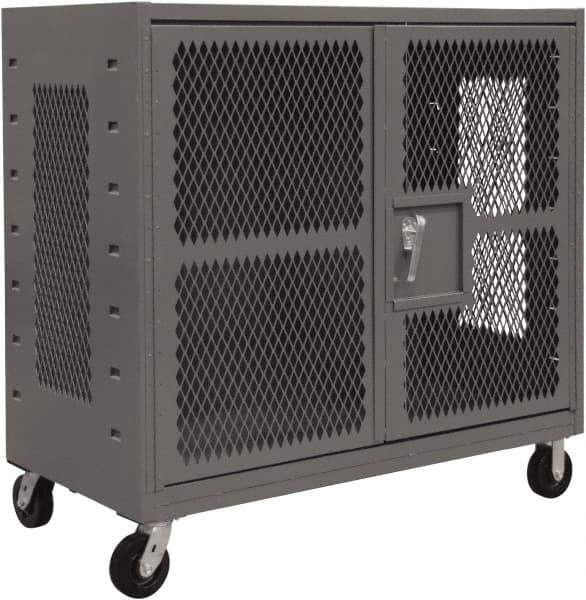 Durham - 2,000 Lb Capacity, 4-Sided Steel Mesh Stock Truck - 36" Long x 72" Wide x 57-3/16" High, Phenolic Wheels - USA Tool & Supply