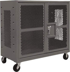 Durham - 2,000 Lb Capacity, 4-Sided Steel Mesh Stock Truck - 36" Long x 72" Wide x 57-3/16" High, Phenolic Wheels - USA Tool & Supply