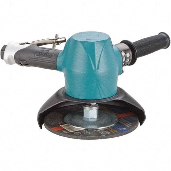 Dynabrade - 7" Wheel Diam, 6,000 RPM, Pneumatic Angle & Disc Grinder - 5/8-11 Spindle, 89 CFM, Rear Exhaust - USA Tool & Supply