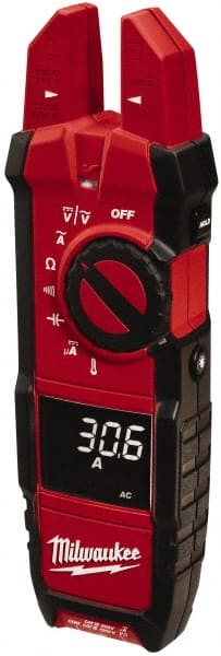 Clamp Meter: CAT III & CAT IV, 0.63″ Jaw, Fork Jaw 1,000 VAC/VDC, Measures Capacitance, Continuity, Current, Resistance, Temperature & Voltage