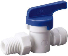 Value Collection - 3/8 x 3/8" Pipe, Full Port, Polysulfone Standard Ball Valve - Inline - Two Way Flow, Push Fit Ends, Lever Handle, 250 WOG, 200 WSP - USA Tool & Supply
