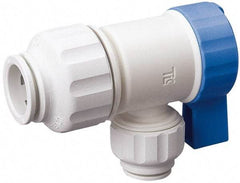 Value Collection - 1/4 x 1/2" Pipe, Full Port, Polysulfone Standard Ball Valve - Inline - Two Way Flow, Push Fit Ends, Lever Handle, 250 WOG, 200 WSP - USA Tool & Supply