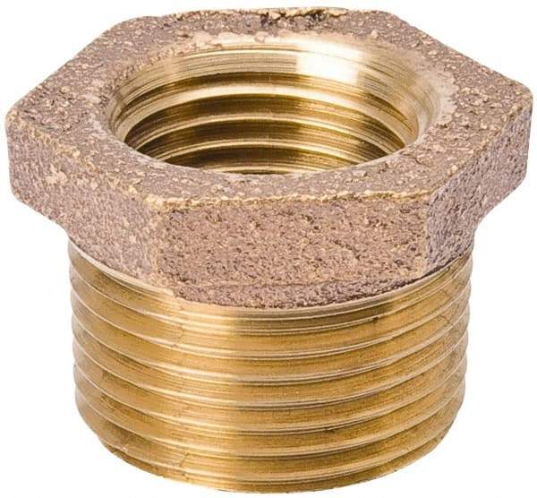 Value Collection - Class 125, 1 x 3/4" Internal Pipe, Red Brass Hex Bushing - MPT - USA Tool & Supply