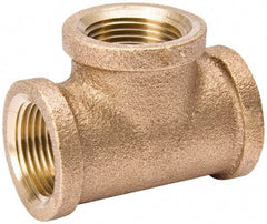 Value Collection - Class 125, 1/2" Internal Pipe, Red Brass Tee - MPT - USA Tool & Supply