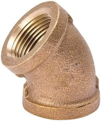 Value Collection - Class 125, 3/4" Internal Pipe, Red Brass 45° Elbow - MPT - USA Tool & Supply