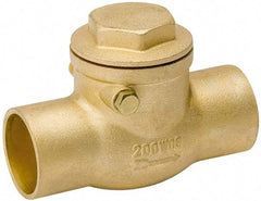 Value Collection - 3/4" Brass Check Valve - Check Swing, C x C, 200 WOG - USA Tool & Supply