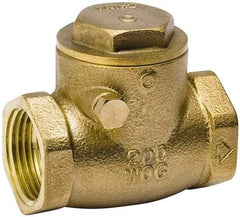 Value Collection - 1-1/4" Brass Check Valve - Check Swing, IPS, 200 WOG - USA Tool & Supply