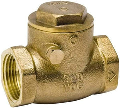 Value Collection - 3/4" Brass Check Valve - Check Swing, IPS, 200 WOG - USA Tool & Supply