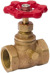 Value Collection - 3/4" Pipe, 125 psi WOG Rating, Brass Stop & Waste Valve - Lobe Type Handle, IPS End Connections, Use with Water, Oil, Air - USA Tool & Supply