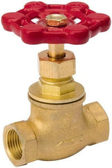Value Collection - 3/4" Pipe, 125 psi WOG Rating, Brass, Stop Valve - Lobe Type Handle, IPS End Connections, Use with Water, Oil, Air - USA Tool & Supply