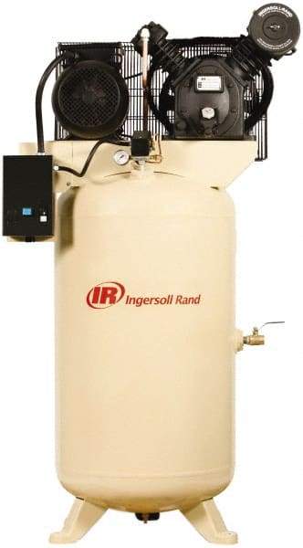 Ingersoll-Rand - 7.5 hp, 80 Gal Stationary Electric Vertical Air Compressor - Three Phase, 175 Max psi, 24 CFM, 460 Volt - USA Tool & Supply