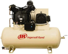 Ingersoll-Rand - 15 hp, 120 Gal Stationary Electric Horizontal Screw Air Compressor - Three Phase, 175 Max psi, 50 CFM, 230 Volt - USA Tool & Supply