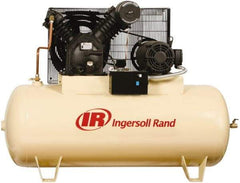 Ingersoll-Rand - 15 hp, 120 Gal Stationary Electric Horizontal Screw Air Compressor - Three Phase, 175 Max psi, 50 CFM, 460 Volt - USA Tool & Supply