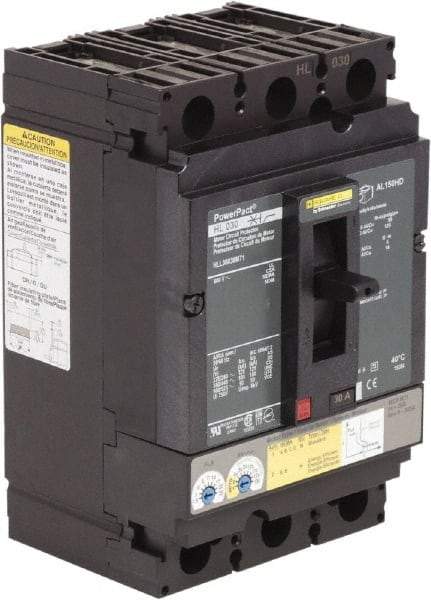 Square D - 30 Amp, 600 V, 3 Pole, Panel Mount Circuit Breaker - Electronic Trip, Multiple Breaking Capacity Ratings - USA Tool & Supply