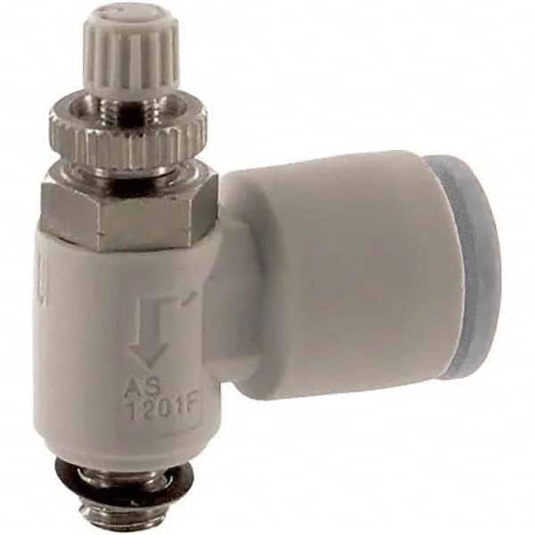 SMC PNEUMATICS - Speed & Flow Control Valves Valve Type: Flow Control Elbow Male Thread Size: 10-32 UNF - USA Tool & Supply