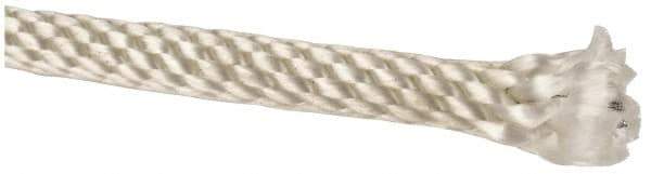 Made in USA - 1,000' Max Length Nylon Solid Braid Rope with Wire Center Core - 1/4" Diam, 124 Lb Capacity - USA Tool & Supply