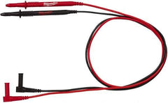 Milwaukee Tool - Black/Red Electrical Test Equipment Leads Set - Use with 2205-20, 2206-20, 2207-20, 2216-20, 2217-20, 2235-20, 2236-20, 2237-20, 2238-21 & 2239-21 Milwaukee Meters - USA Tool & Supply