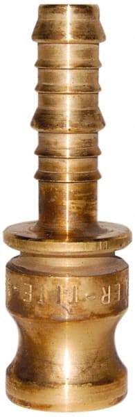 EVER-TITE Coupling Products - 4" Brass Cam & Groove Suction & Discharge Hose Male Adapter Hose Shank - Part E, 100 Max psi - USA Tool & Supply