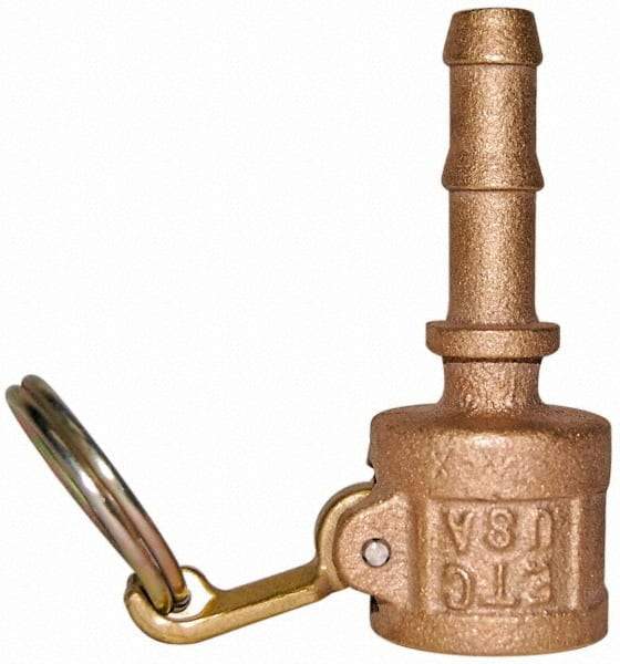 EVER-TITE Coupling Products - 1-1/2" Brass Cam & Groove Suction & Discharge Hose Female Coupler Hose Shank - Part C, 350 Max psi - USA Tool & Supply