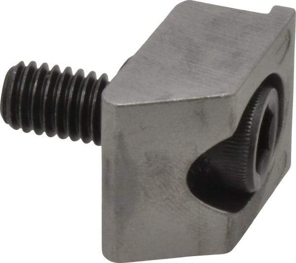 Mitee-Bite - 3/8-16 Screw Thread, 1" Wide x 1/4" High, Serrated Steel Machinable Style Screw Mount Toe Clamp - 6,000 Lb Holding Force, 30 Lb Ft Torque, 0.71" Long Extension, 0.05" Throw, 4 Clamps in Package - USA Tool & Supply