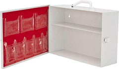 Medique - 15-1/4 Inch Wide x 4-3/4 Inch Deep x 10-1/4 Inch High, Fixed Industrial Empty First Aid Cabinet - Metal, Horizontal, 2 Shelves, White - USA Tool & Supply