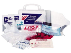 Medique - 13 Piece, Body Fluid Clean-Up First Aid Kit - 6-1/4" Wide x 3" Deep x 6" High, Cardboard - USA Tool & Supply