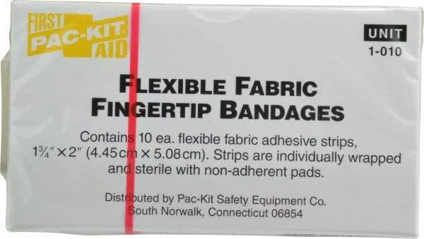 Medique - Fingertip Self-Adhesive Bandage - Yellow, Woven Fabric Bandage - USA Tool & Supply