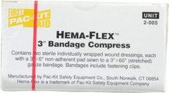 Medique - 3" Long x 3" Wide, General Purpose Compress - Yellow, Compress Bandage - USA Tool & Supply