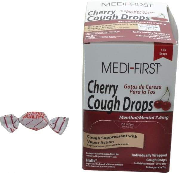 Medique - Cherry Flavor Medi-First Cough Drops Lozenges - Sore Throat Relief - USA Tool & Supply