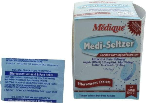 Medique - Medi-Seltzer Tablets - Antacids & Stomach Relief - USA Tool & Supply