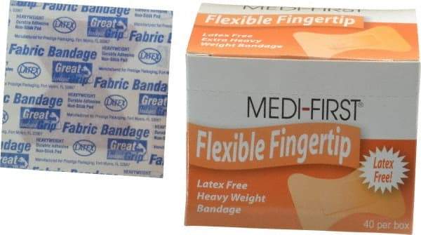 Medique - Fingertip Self-Adhesive Bandage - Woven Fabric Bandage, Latex Free - USA Tool & Supply