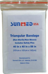 Medique - 40" Long x 40" Wide, Triangular Self-Adhesive Bandage - USA Tool & Supply