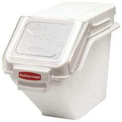 Rubbermaid - Rectangular, White Polyethylene Food Bin - 23-1/2" High x 11-1/2" Wide x 16.9" Long - USA Tool & Supply